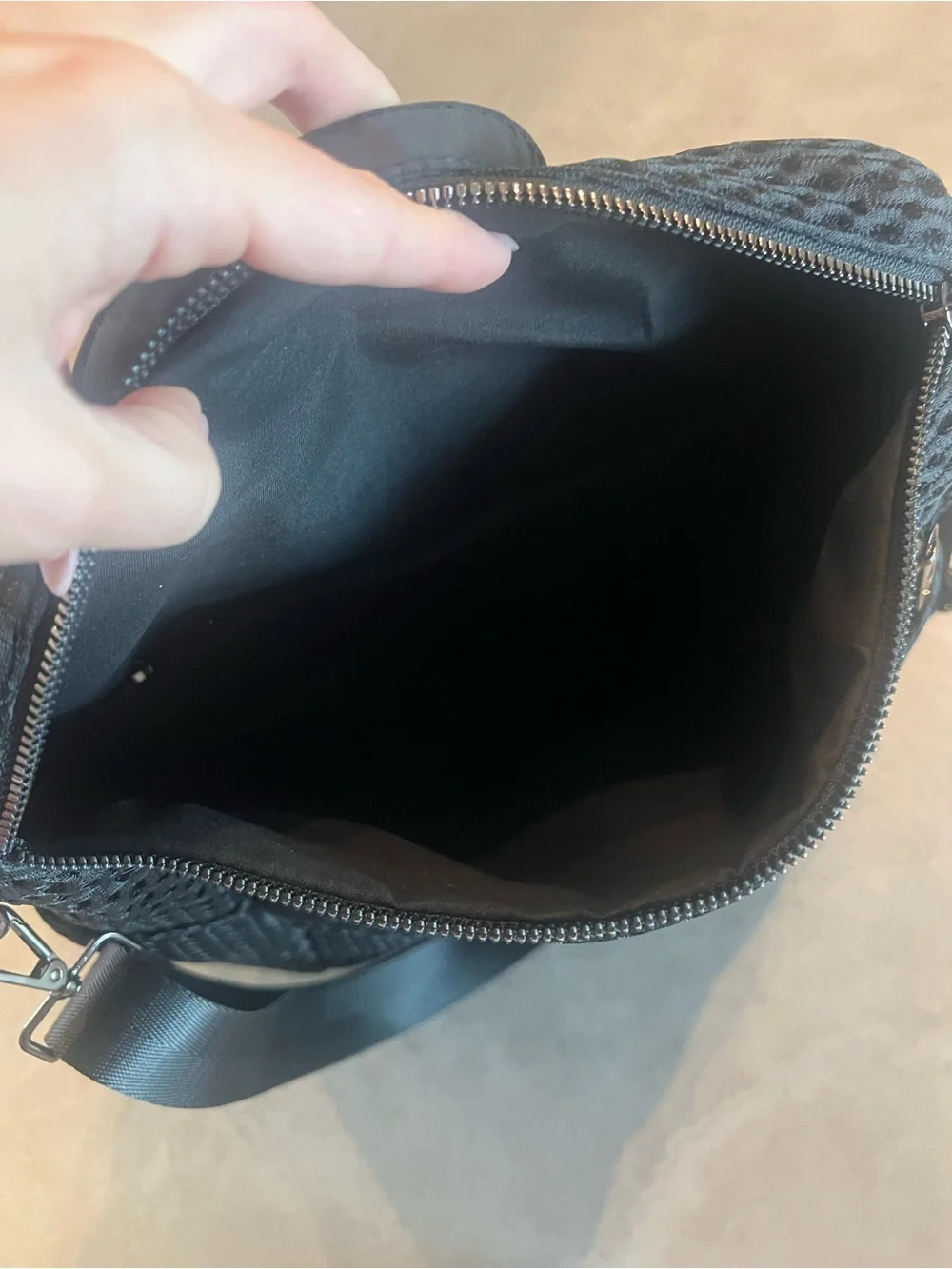 Black Mesh Crossbody Backpack - Unbranded